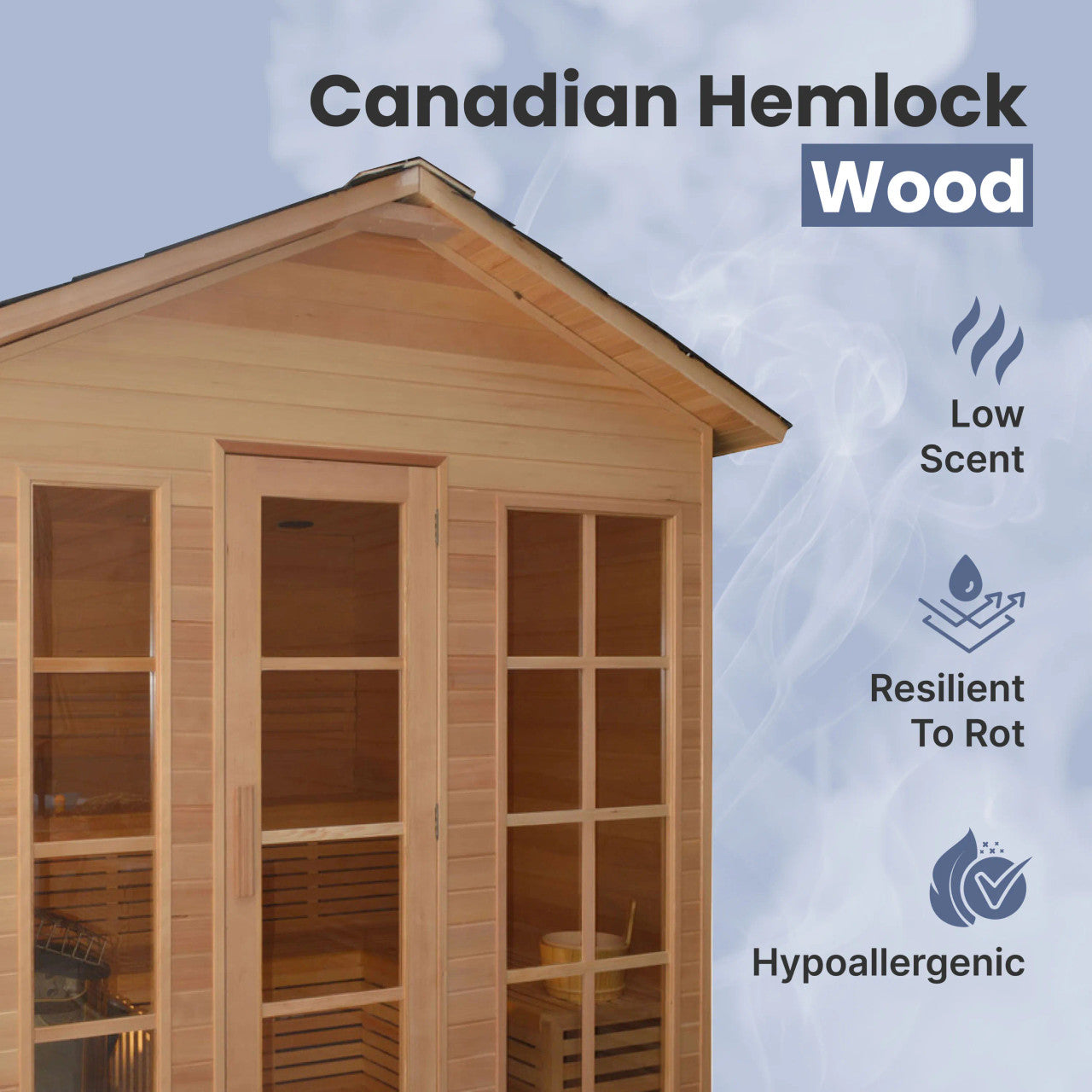 Hemlock House 6000 Outdoor Far Infrared Smart Sauna